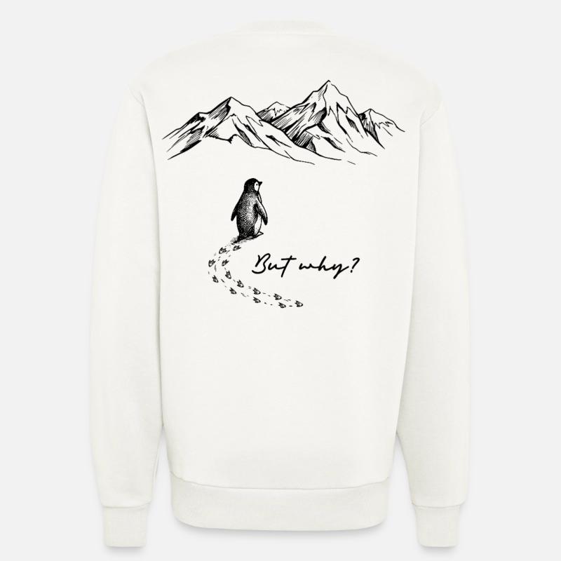 Penguin But Why Motivation Antarctica Backprint - Sweatshirt - made by SPREAD - OFF WHITE