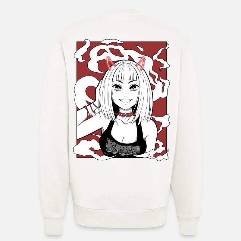 Anime Teufel Mädchen Goth Design - Sweatshirt - made by SPREAD  - OFF WHITE