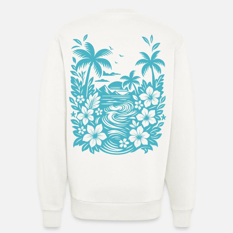 Beach Tropical Lagoon Silhouette - Sweatshirt - made by SPREAD  - OFF WHITE