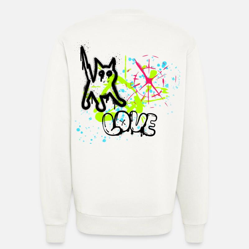Neon Graffiti Splatter Muster - Sweatshirt - made by SPREAD - OFF WHITE