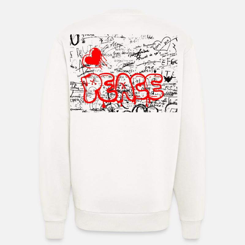 Pense Graffiti Heart Red - Sweatshirt - made by SPREAD  - OFF WHITE