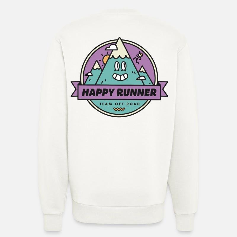 Glücklicher Läufer - Sweatshirt - made by SPREAD  - OFF WHITE