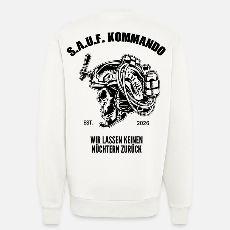 Sauf Kommando | Black | Tactical Beer Skull - Sweatshirt - made by SPREAD  - OFF WHITE