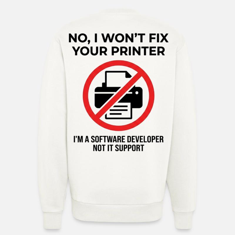 Programmierer: kein IT-Support - Sweatshirt - made by SPREAD - OFF WHITE