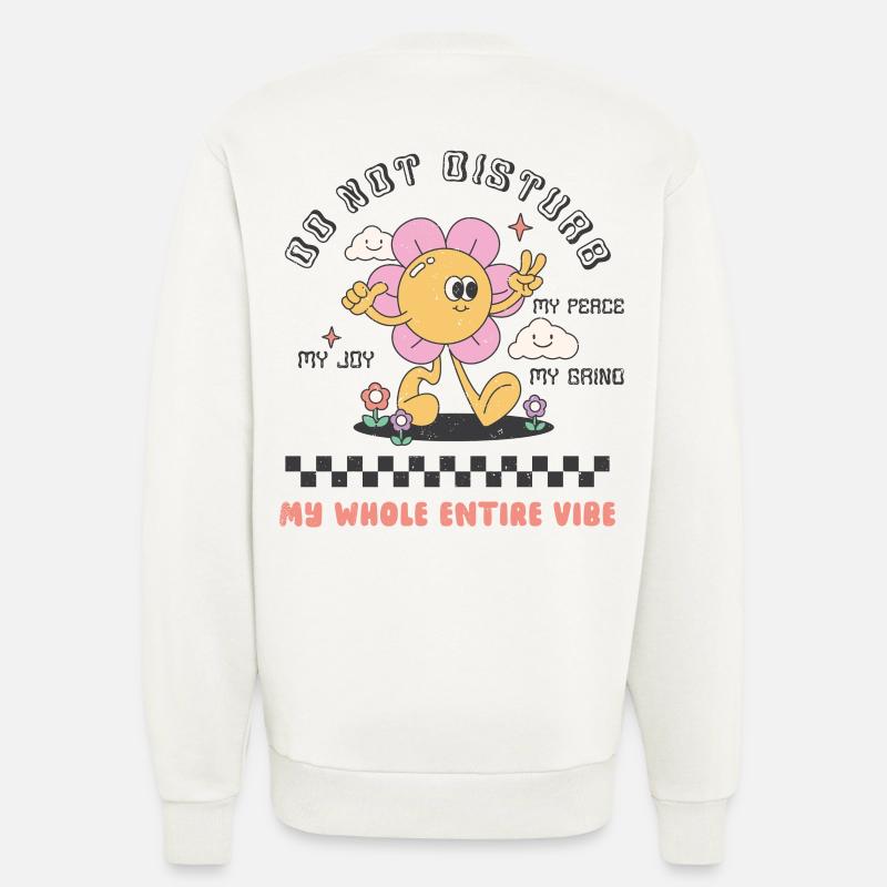 Do not Disturb Retro Blume - Sweatshirt - made by SPREAD  - OFF WHITE