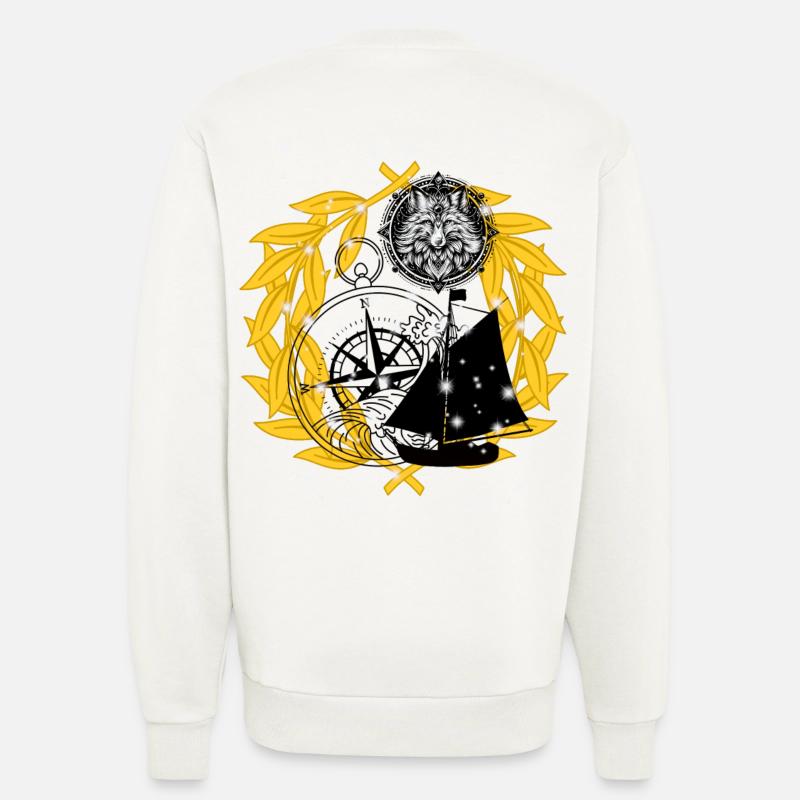 Seafaring compass sailing ship maritime - Sweatshirt - made by SPREAD  - OFF WHITE