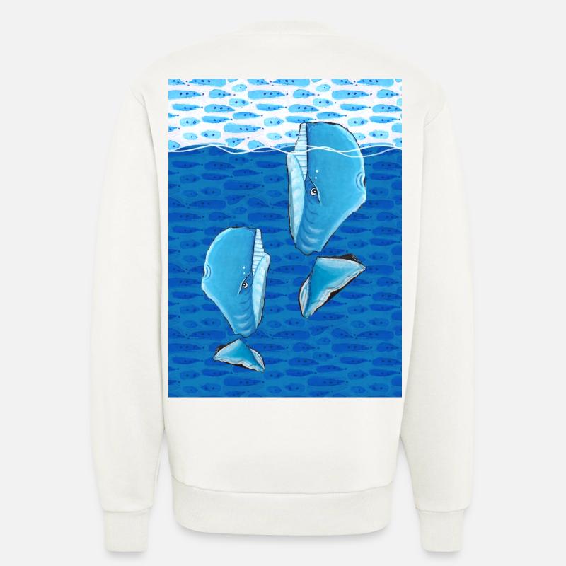 Baleines - Sweat bio décontracté fabriqué en UE - OFF WHITE