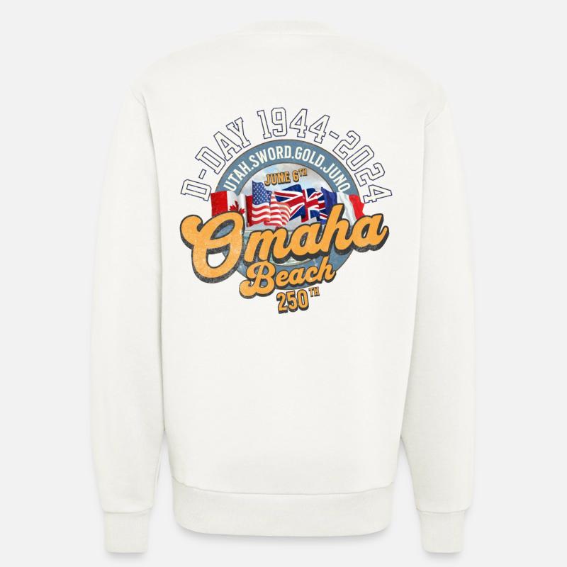 Omaha Beach 250th anniversary back - Sweatshirt - made by SPREAD  - OFF WHITE