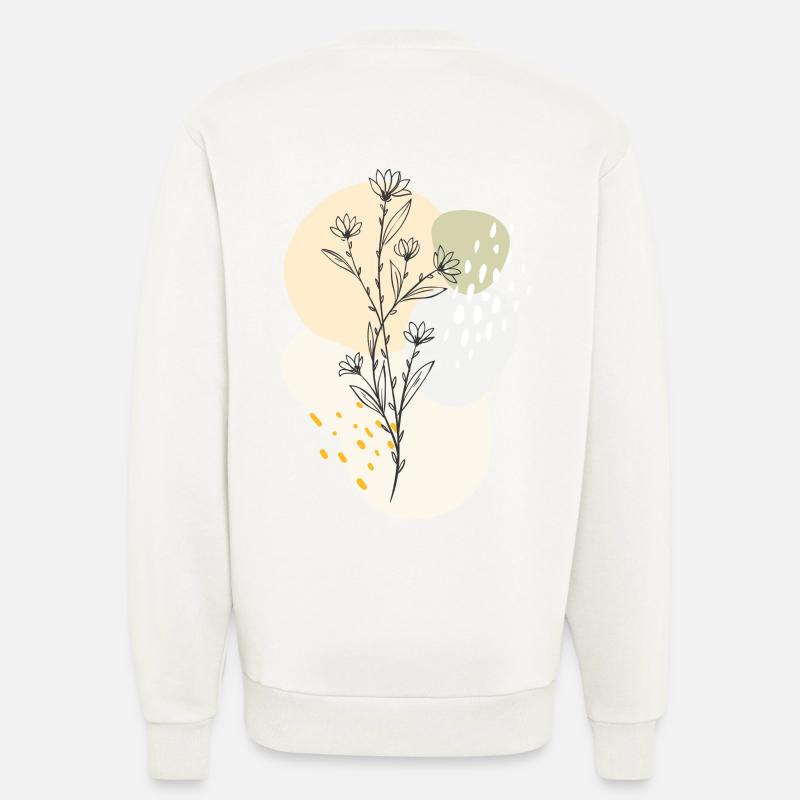 floral design - Sweatshirt - made by SPREAD  - OFF WHITE