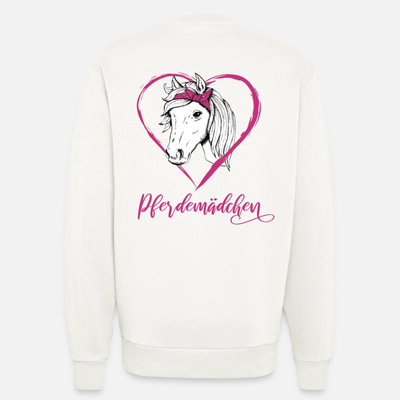 Pferdemädchen Reiten Pferde Herz Geschenk - Sweatshirt - made by SPREAD - OFF WHITE