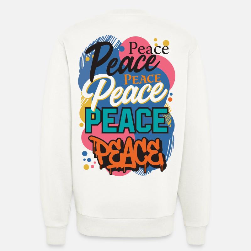 Peace as graffiti - Sweatshirt - made by SPREAD  - OFF WHITE