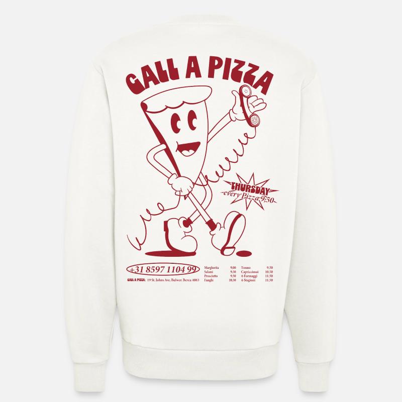 Call A Pizza - Sweat bio décontracté fabriqué en UE - OFF WHITE
