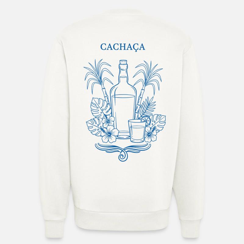 Illustration de la bouteille Cachaça Tropik - Sweat bio décontracté fabriqué en UE - OFF WHITE