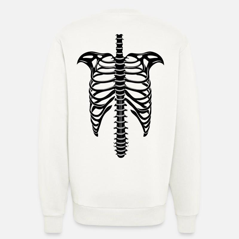 Halloween, Brustkorb, Skelett - Sweatshirt - made by SPREAD  - OFF WHITE
