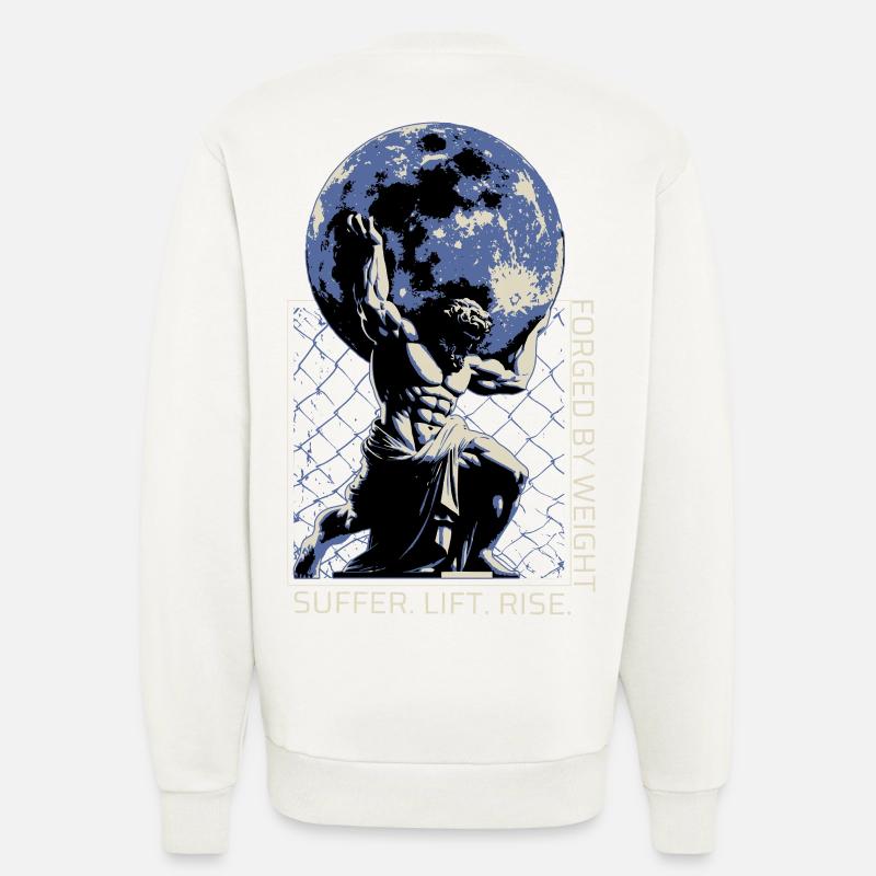 Graphique grec de Titan - Sweat bio décontracté fabriqué en UE - OFF WHITE