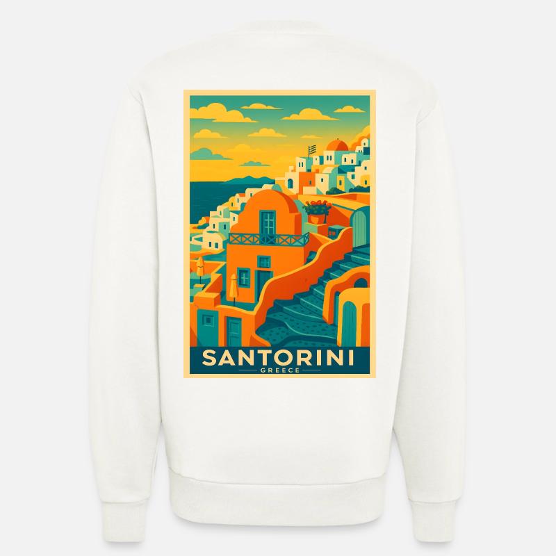 Santorini Greece – Island Architecture - Sweatshirt - made by SPREAD  - OFF WHITE