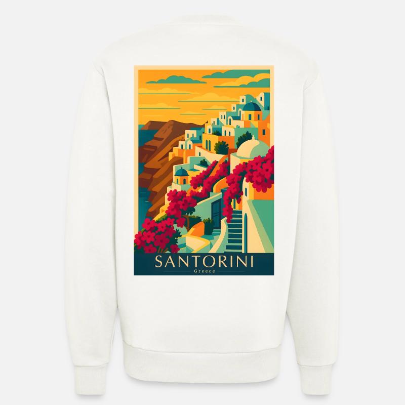 Santorini Greece – Island Architecture - Sweatshirt - made by SPREAD  - OFF WHITE