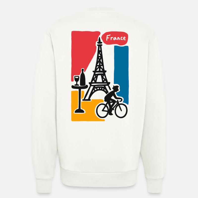 France Graphic: Eiffel Tower and Bicycle - Sweatshirt - made by SPREAD  - OFF WHITE