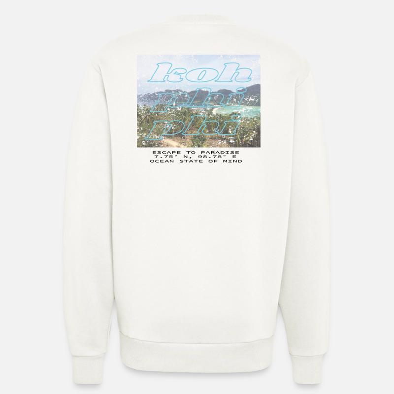 Rêve d’île tropicale - Sweat bio décontracté fabriqué en UE - OFF WHITE