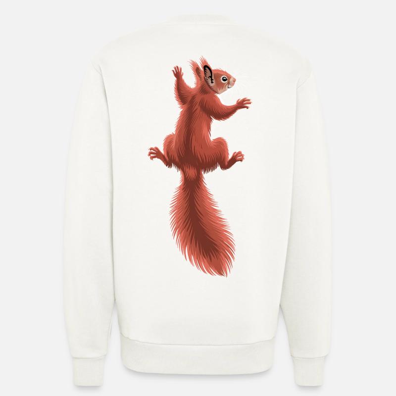Süßes kletterndes rotes Eichhörnchen - Sweatshirt - made by SPREAD  - OFF WHITE
