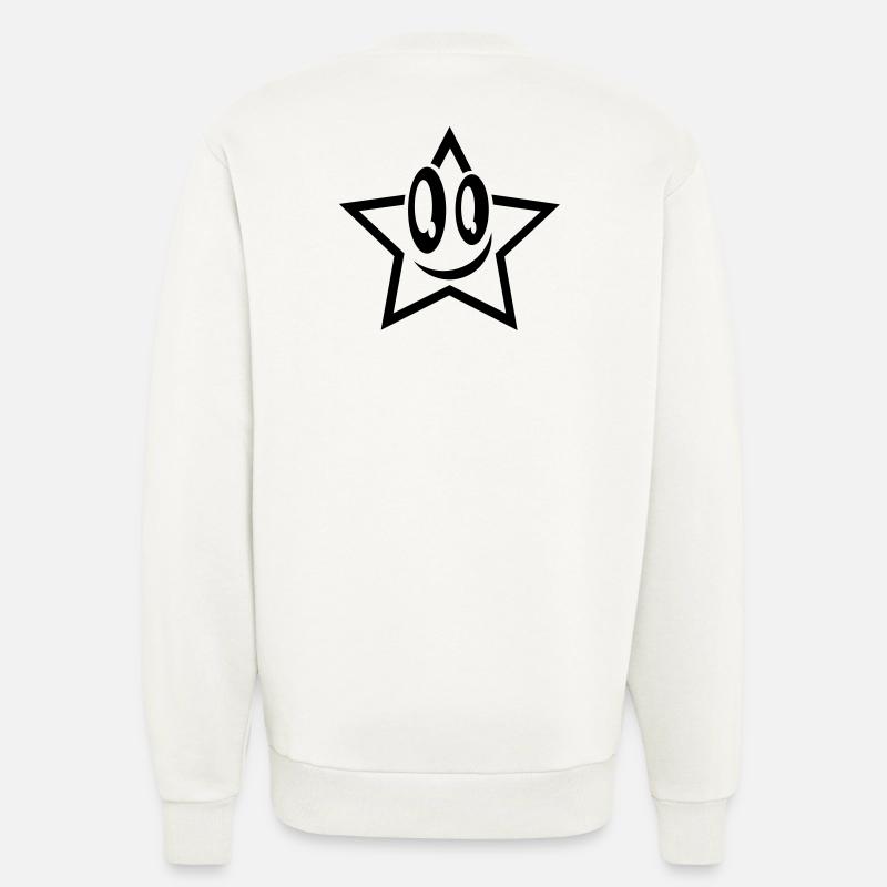 lachender stern gesicht star - Sweatshirt - made by SPREAD  - OFF WHITE