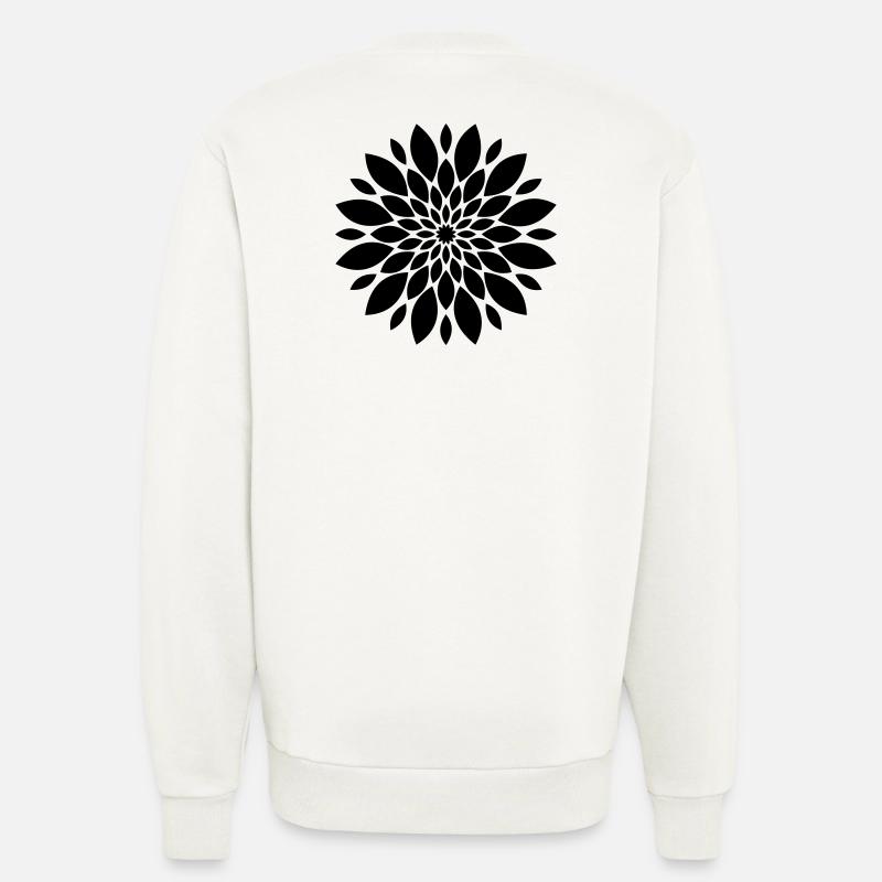 Fleur mandala fleur florale - Sweat bio décontracté fabriqué en UE - OFF WHITE