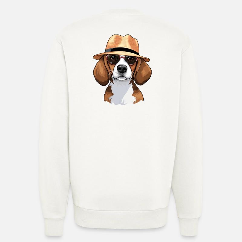 cavalier king charles, beagle, chien - Sweat bio décontracté fabriqué en UE - OFF WHITE
