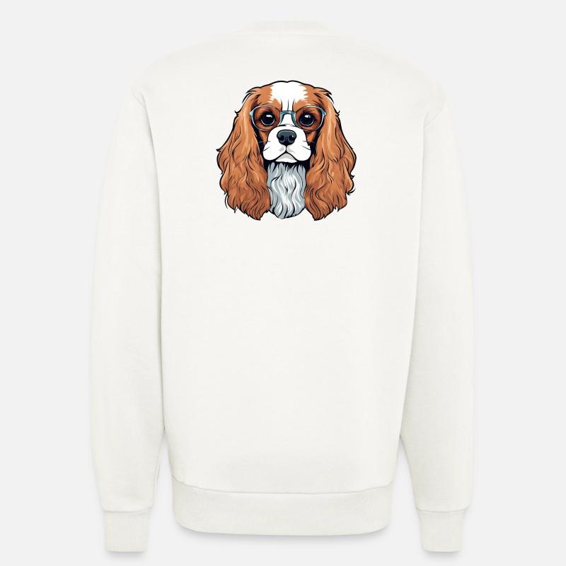 cavalier King Charles, chien, chien mignon - Sweat bio décontracté fabriqué en UE - OFF WHITE