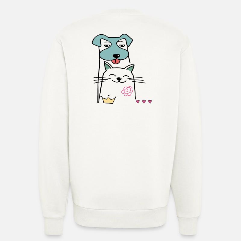 Hund und Katze - Sweatshirt - made by SPREAD  - OFF WHITE