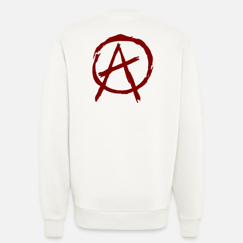 Anarchy symbol in circle - dark red - Sweatshirt - made by SPREAD  - OFF WHITE