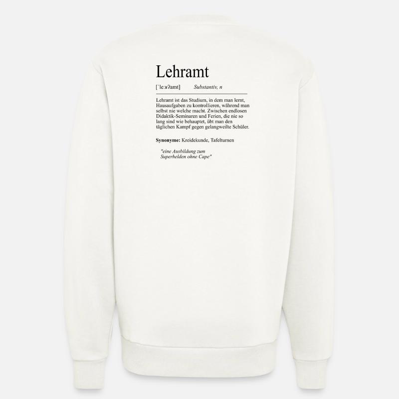 Unispruch "Lehramt" Student Geschenk, Studenten - Sweatshirt - made by SPREAD  - OFF WHITE