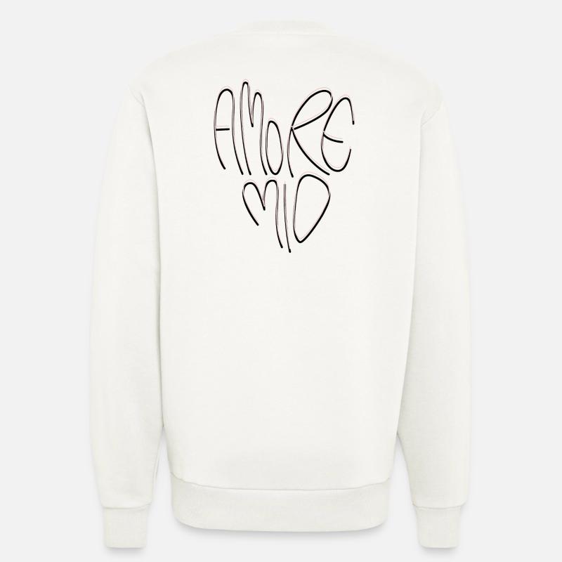 Lettrage Amore Mio - Sweat bio décontracté fabriqué en UE - OFF WHITE