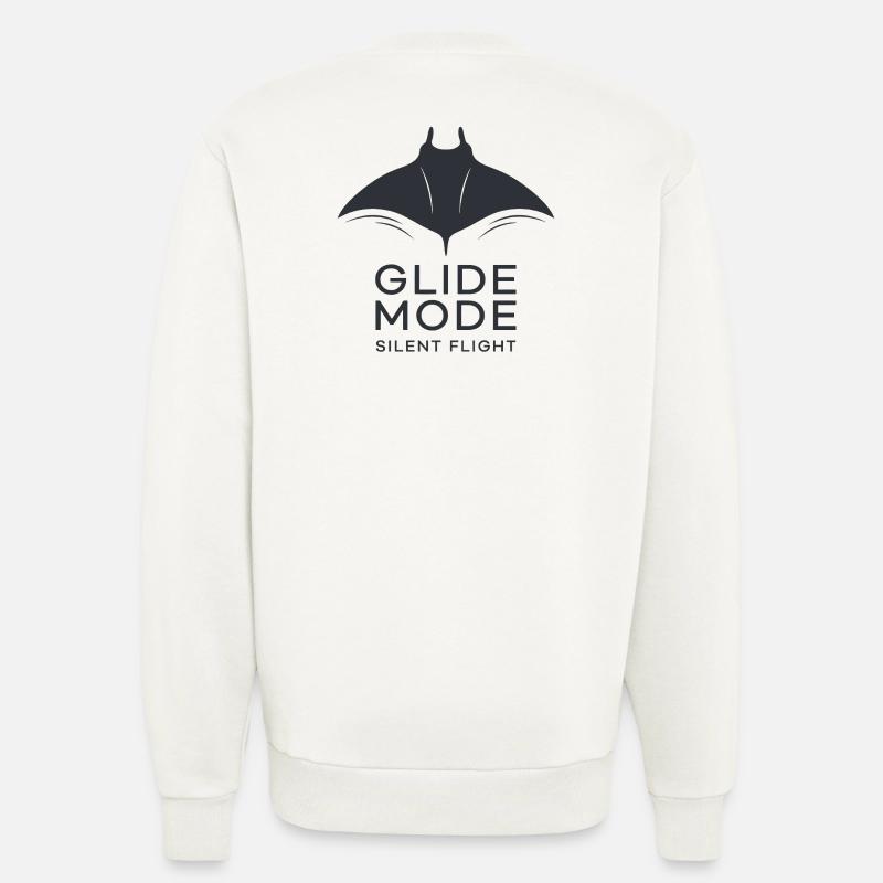 GLIDE MODE – minimalistische Mantarochen-Silhouett - Sweatshirt - made by SPREAD  - OFF WHITE