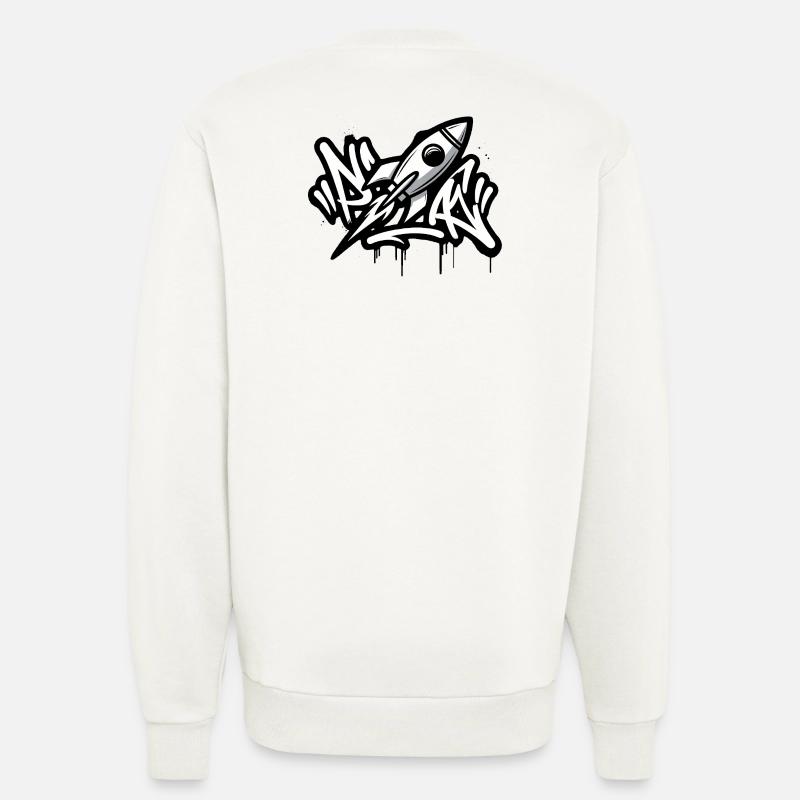 Fusée graffiti en noir et blanc - Sweat bio décontracté fabriqué en UE - OFF WHITE