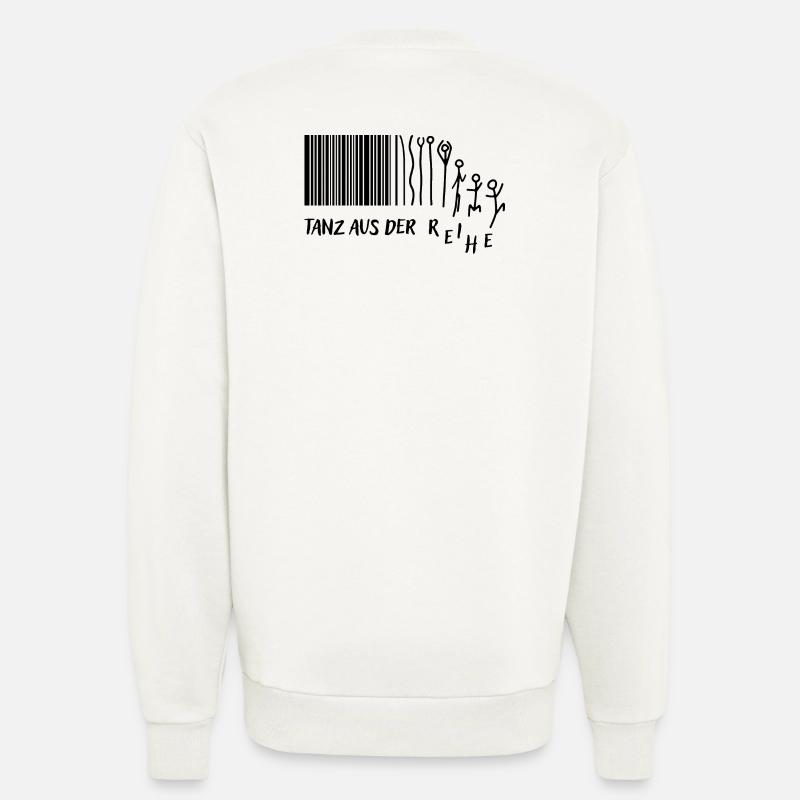 "Tanz aus der Reihe" Strichmännchen Strichcode - Sweatshirt - made by SPREAD  - OFF WHITE