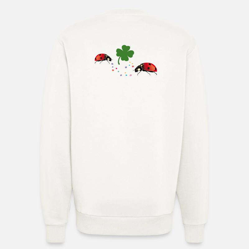 Ladybug Shamrock Lucky - Sweatshirt - made by SPREAD  - OFF WHITE