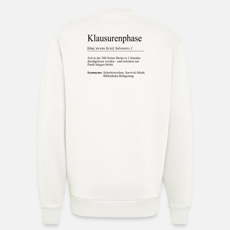 Unispruch « Phase d’examen » Cadeau, étudiants - Sweat bio décontracté fabriqué en UE - OFF WHITE