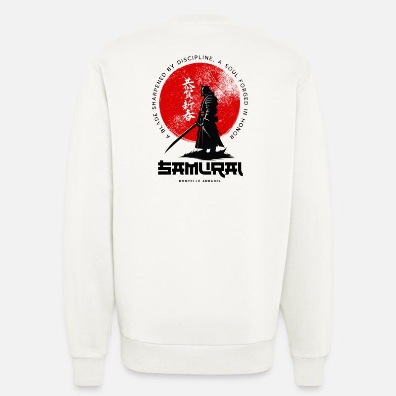 Samurai Moon Circle - Sweatshirt - made by SPREAD  - OFF WHITE