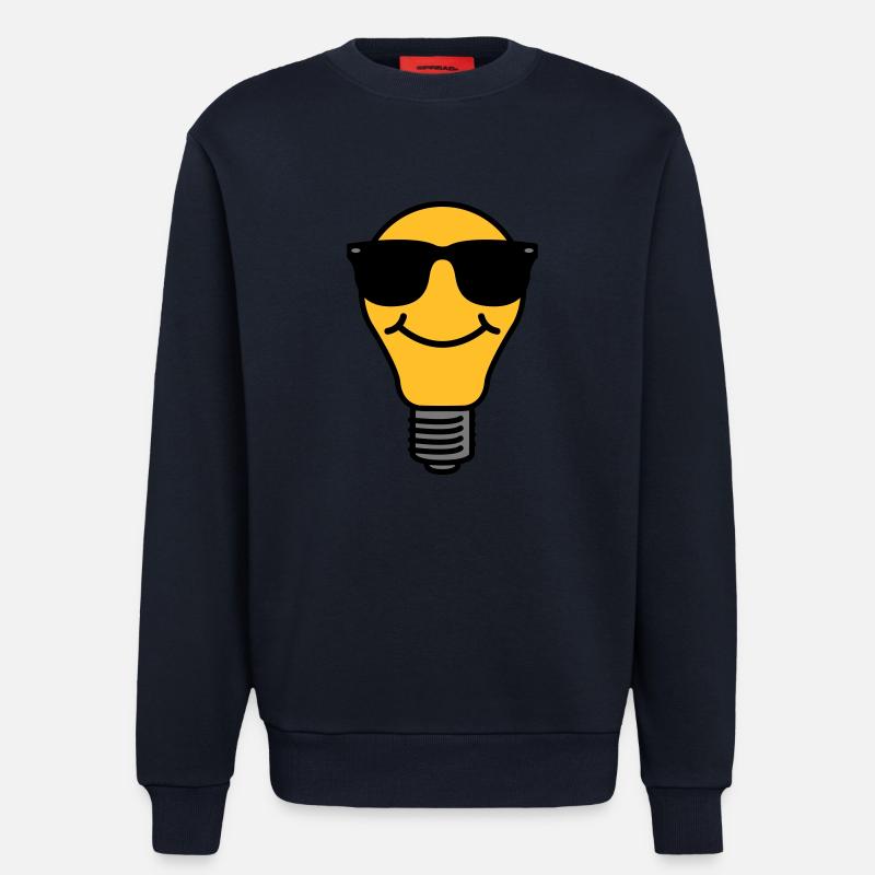 Lightbulb with sunglasses - Sweatshirt - made by SPREAD  - DARK NAVY