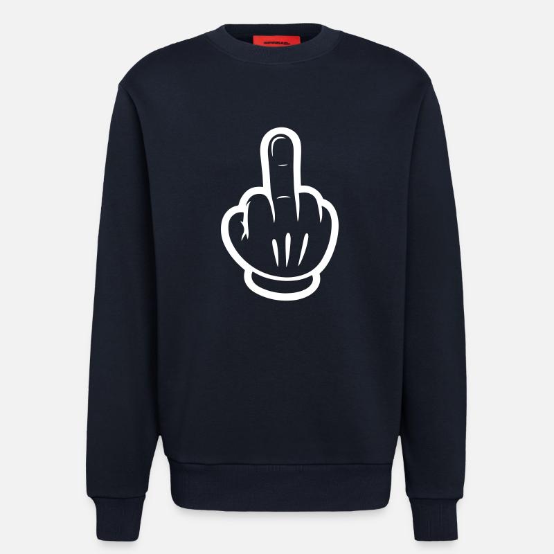 Middle Finger Comic Hand - Sweatshirt - made by SPREAD - DARK NAVY