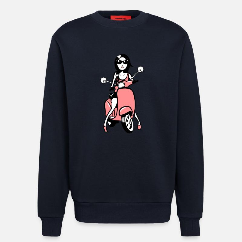 motorroller mädchen style look - Sweatshirt - made by SPREAD  - DARK NAVY