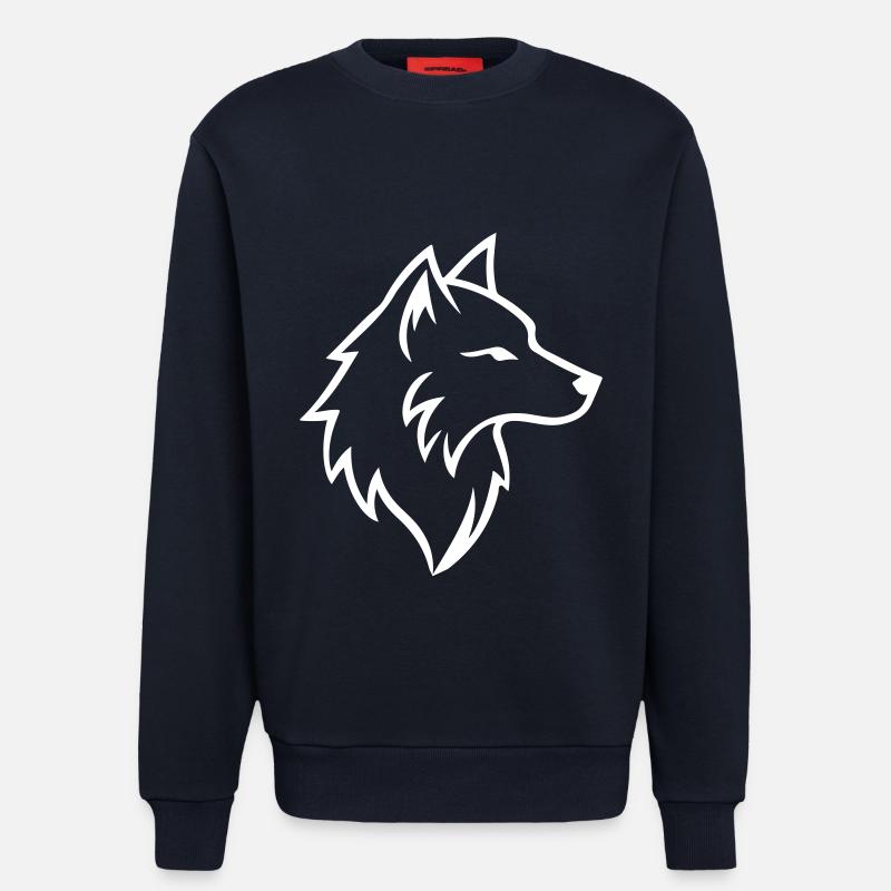 Wolf Outline - Sweatshirt - made by SPREAD  - DARK NAVY