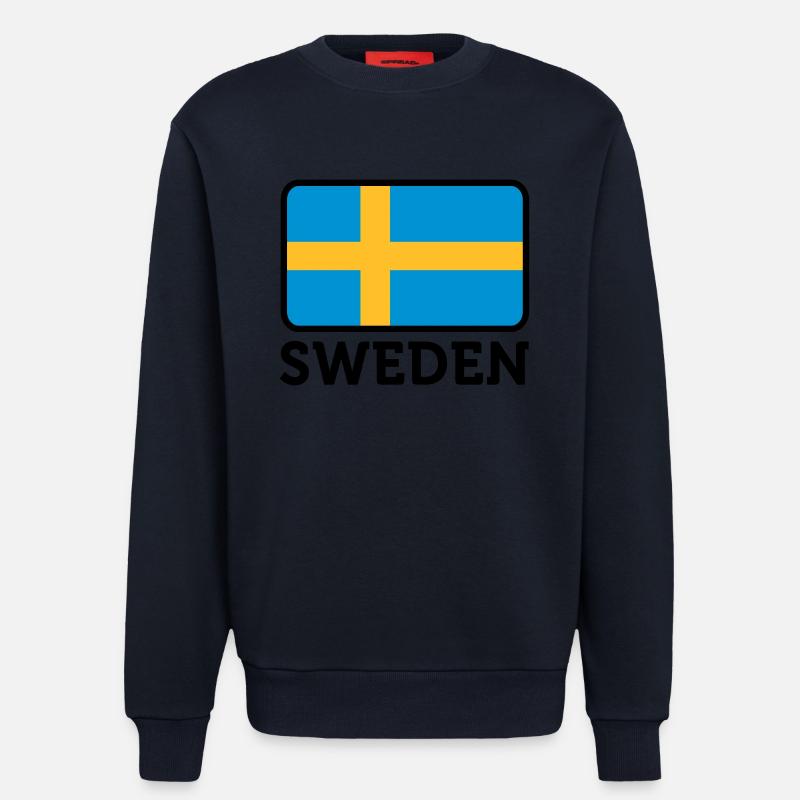 Drapeau national de la Suède - Sweat bio décontracté fabriqué en UE - DARK NAVY