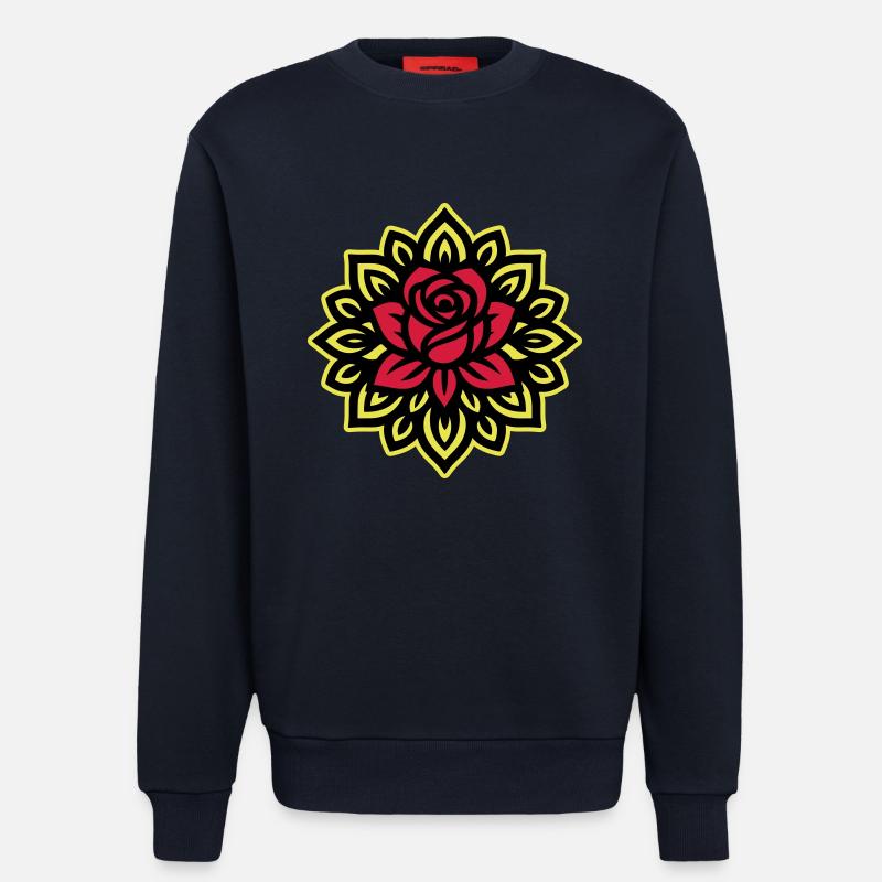 Rose Blume Mandala - Sweatshirt - made by SPREAD  - DARK NAVY