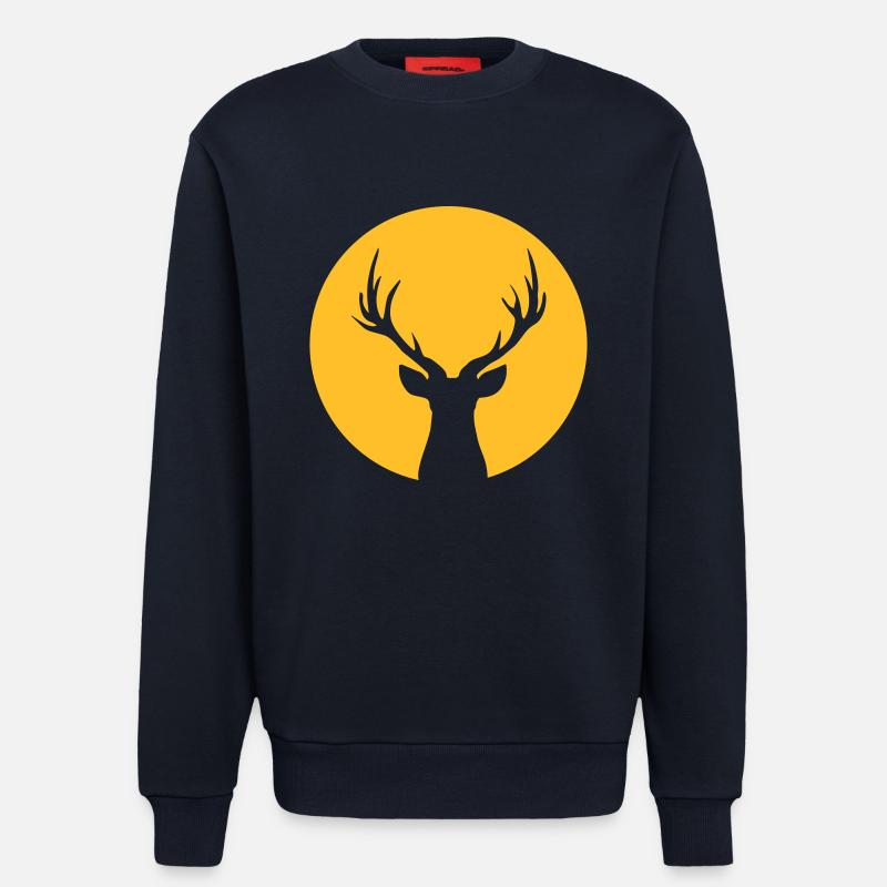 Deer In Moonlight Front - Sweatshirt - made by SPREAD - DARK NAVY