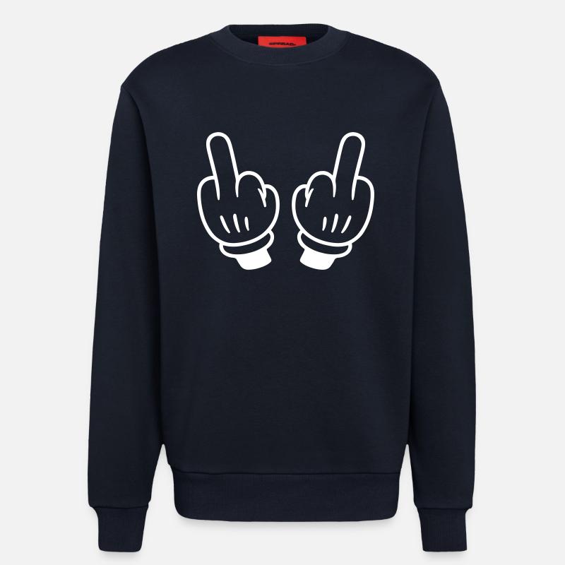 Middle Finger Hand Comic - Sweatshirt - made by SPREAD  - DARK NAVY