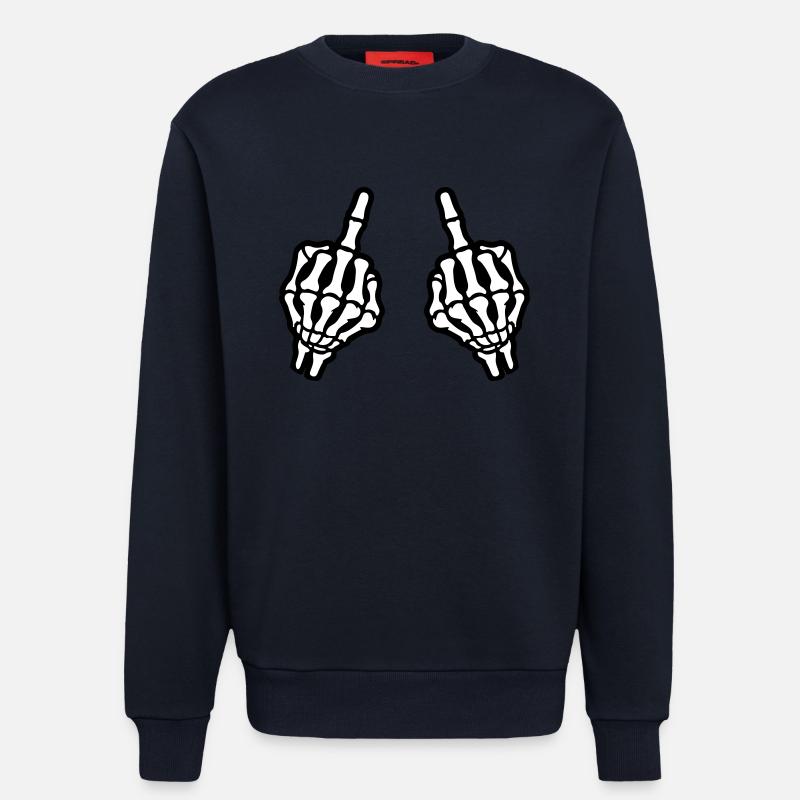 Mittelfinger Hand Skelett - Sweatshirt - made by SPREAD  - DARK NAVY