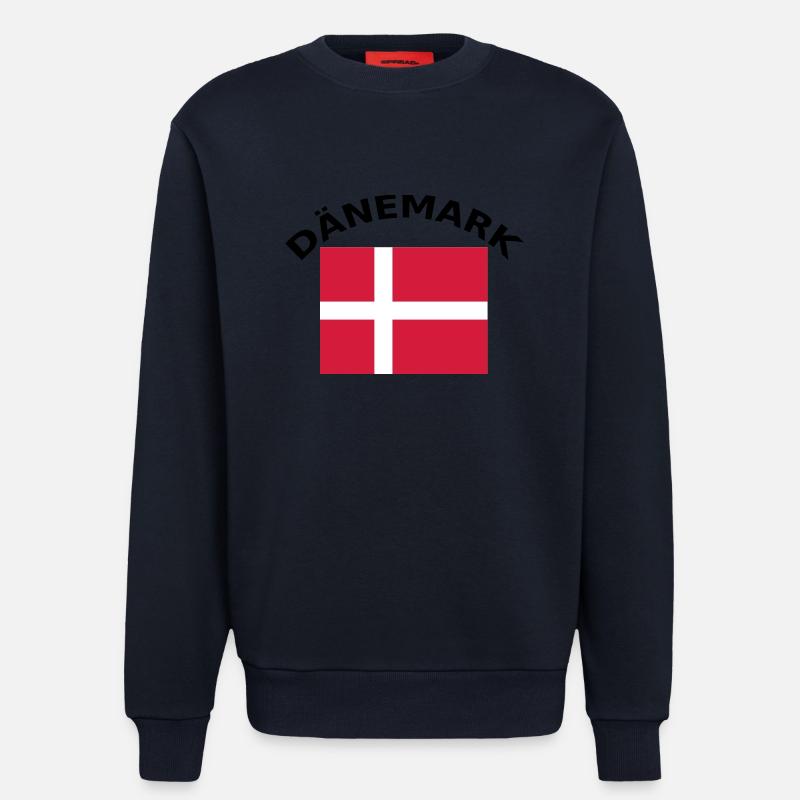 Danemark, Danemark, drapeau, drapeau - Sweat bio décontracté fabriqué en UE - DARK NAVY