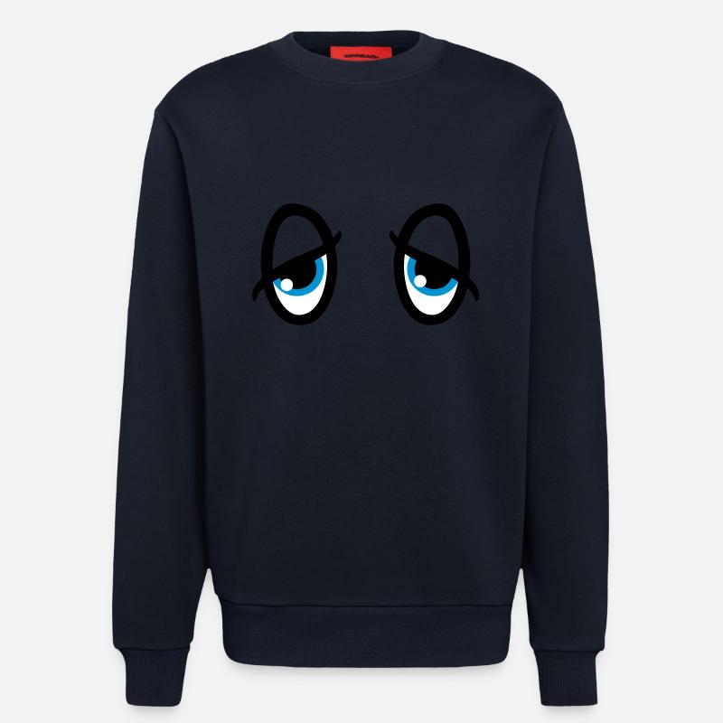 Bande dessinée fatiguée yeux - Sweat bio décontracté fabriqué en UE - DARK NAVY