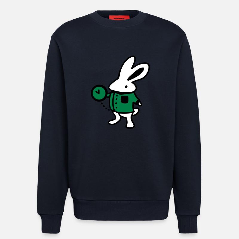 Rabbit + Clock - Sweatshirt - made by SPREAD  - DARK NAVY